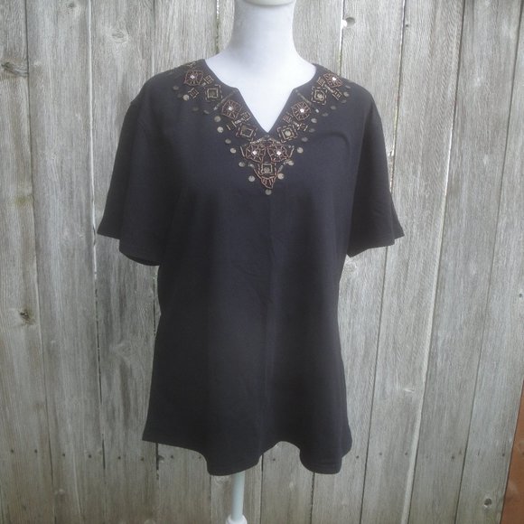 Princess Cruises Tops - Top Shop Exclusively-Princess Cruises Bohemian Style Knit T-Shirt Black XL NEW